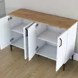 Monikäyttöinen Kaappi - Valkoinen Pähkinä - 100% Melamiinipinnoitettu E1 Laatu Lastulevy - 120x78,6x40 cm - Kaapit ja lipastot - 8684283108800 - 9