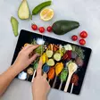 Monivärinen 100% Karkaistu Lasi Leikkuulauta 20x30 cm - Antibakteerinen, Helppo Puhdistaa, Liukumattomat Silikonijalat - Keittiötyövälineet - 8684283727360 - 2