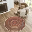 Monivärinen 120x120 cm Konepestävä Antibakteerinen 3D Digitaalipainettu Puuvilla-Polyesteri Matto - Pyöreät matot - 8683743683840 - 3