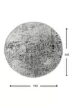 Monivärinen 140 cm Matto - 100% Polyesteri, Antibakteerinen, Konepestävä, Liukumaton, 10 mm Nukka, 700 gr/m² - Pyöreät matot - 8681875427110 - 4