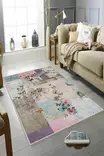 Monivärinen 60x100 cm Antibakteerinen Polyesterimatto - 3D Digipainatus, Konepestävä, Liukumaton PVC-pohja - Pienet matot ja käytävämatot - 8682870579460 - 2