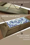 Monivärinen Koristeellinen Kehystetty Maalaus - 100% Keraaminen, 100% Puinen Kehys 2,5 cm, UV-Painatus, 15,5x15,5 cm - Taulut ja kehykset - 8684283202980 - 3