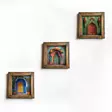 Monivärinen Koristeellinen Kehystetty MDF-Maalaus 3 kpl - 16x16x2 cm - UV-Painettu - 100% Kuusipuu Kehys - Taulut ja kehykset - 8684283650200 - 1