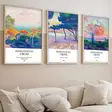 Monivärinen MDF-seinäkoriste, 3-osainen, 50x70 cm, massiivipuukehys, tyylikäs sisustustaulu, kodin taidegalleria - Taulut ja kehykset - 8684282725350 - 2