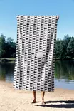 Monivärinen Rantapyyhe 70x130 cm - Pehmeä ja Imukykyinen Polyesteri/Polyamidi Mikrokuitukangas - Kylpyhuoneeseen - Pyyhkeet ja kylpytakit - 8684282665670 - 3