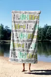 Monivärinen Rantapyyhe 70x130 cm - Pehmeä ja Imukykyinen Polyesteri/Polyamidi Mikrokuitukangas - Kylpyhuoneeseen - Pyyhkeet ja kylpytakit - 8684282665670 - 4