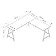 Opiskelupöytä Dore - 100% Melamiinipinnoitettu Lastulevy, 18 mm, 180x76x60 cm, Tyylikäs ja Kestävä Työpöytä - Työpöydät - 8684282258650 - 6