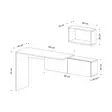 Opiskelupöytä, valkoinen tammi, 145 cm leveä, kestävä, moderni design - Työpöydät - 8683743537150 - 5