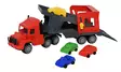 Plasto Autonkuljetusrekka 47 cm, mukana 4 autoa - Traktorit ja työkoneet - 6410310116430 - 1