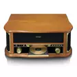 Puinen retrolevysoitin, jossa on Bluetooth®, DAB+/FM-radio, USB-koodaus, CD-soitin, kasettisoitin ja sisäänrakennetut kaiuttimet. - Levysoittimet ja neulat - 8711902082910 - 12