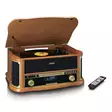 Puinen retrolevysoitin, jossa on Bluetooth®, DAB+/FM-radio, USB-koodaus, CD-soitin, kasettisoitin ja sisäänrakennetut kaiuttimet. - Levysoittimet ja neulat - 8711902082910 - 25