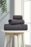 Pyyhesetti (3 osaa), antrasiitti, 30 x 50 cm, 50 x 85 cm, 70 x 140 cm, pehmeä, imukykyinen, kestävä - Pyyhkeet ja kylpytakit - 8684283617630 - 1