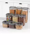 Säilytyslaatikko setti (9 osaa), antrasiitti, 10 x 10 x 24,5 cm, kestävä, BPA-vapaa - Muovilaatikot ja säilytyslaatikot - 8683342477390 - 2