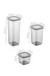 Säilytyslaatikko setti (9 osaa), antrasiitti, 10 x 10 x 24,5 cm, kestävä, BPA-vapaa - Muovilaatikot ja säilytyslaatikot - 8683342477390 - 3