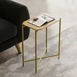 Sohvapöytä - 100% Puu, Kulta/Natural, Metalli Runko, 40x56x26 cm, Tyylikäs ja Kestävä, Helppo Koota - Sohvapöydät - 8684282360650 - 3