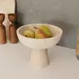 Travertiini Marmori Jalkakulho 20 cm Beige - Elegantti ja Kestävä Keittiöväline Juhla- ja Arkipöytään - Tarjoiluastiat - 8684283056200 - 2