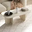 Travertiini Sohvapöytä - 100% Melamiinipinnoitettu Lastulevy, 120x60x41,4 cm, Kestävä ja Tyylikäs Huonekalu - Sohvapöydät - 8684283801350 - 4