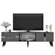 TV-taso, Anthracite Silver, 100% Melamiinipinnoitettu, 150x29,6x50 cm, Tyylikäs ja Kestävä Säilytysratkaisu - TV-tasot - 8683742035060 - 1