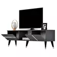 TV-taso, Anthracite Silver, 100% Melamiinipinnoitettu, 150x29,6x50 cm, Tyylikäs ja Kestävä Säilytysratkaisu - TV-tasot - 8683742035060 - 5