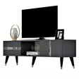 TV-taso, Anthracite Silver, 100% Melamiinipinnoitettu, 150x29,6x50 cm, Tyylikäs ja Kestävä Säilytysratkaisu - TV-tasot - 8683742035060 - 4
