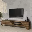 TV-taso, Huonekalut, Pähkinä, 100% Melamiinipinnoitettu Lastulevy, 180x37x40 cm, 2 Pakettia, Kestävä ja Tyylikäs - TV-tasot - 8684282190950 - 3
