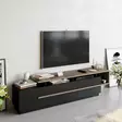 TV-taso, musta saksanpähkinä, 180 cm leveä, kestävä, runsaasti säilytystilaa - TV-tasot - 8682870664630 - 2