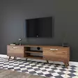 TV-taso, saksanpähkinä, 180 cm leveä, kestävä, tilava - TV-tasot - 8681875462470 - 2