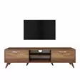 TV-taso, saksanpähkinä, 180 cm leveä, kestävä, tilava - TV-tasot - 8681875462470 - 1