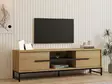 TV-taso Sapphire Oak - 100% Melamiinipinnoitettu Lastulevy, 160x50x40 cm, Useita Hyllyjä, Kiinnitettävä Seinäkiinnitys - TV-tasot - 8683743451470 - 2