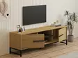 TV-taso Sapphire Oak - 100% Melamiinipinnoitettu Lastulevy, 160x50x40 cm, Useita Hyllyjä, Kiinnitettävä Seinäkiinnitys - TV-tasot - 8683743451470 - 4