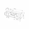 TV-taso Sapphire Oak White - 100% Melamiinipinnoitettu Lastulevy, 18mm, 145x44,8x35cm, 20kg Kantavuus, 1 Paketti - TV-tasot - 8684283503100 - 7
