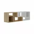TV-taso Sapphire Oak White - 100% Melamiinipinnoitettu Lastulevy, 18mm, 145x44,8x35cm, 20kg Kantavuus, 1 Paketti - TV-tasot - 8684283503100 - 1