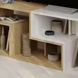 TV-taso Sapphire Oak White - 100% Melamiinipinnoitettu Lastulevy, 18mm, 145x44,8x35cm, 20kg Kantavuus, 1 Paketti - TV-tasot - 8684283503100 - 4