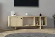 TV-taso, Tammi, 140x45x29 cm, 100% Melamiinipinnoitettu Lastulevy, Seinään Kiinnitettävä, Lisäsäilytystila, Useita Hyllyjä - TV-tasot - 8683743420650 - 2