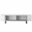 TV-taso, Valkoinen Hopea, 100% Melamiinipinnoitettu Lastulevy, 18 mm, Metallijalat, 180x50x30 cm, Tyylikäs ja Moderni - TV-tasot - 8684283557240 - 7