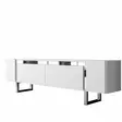 TV-taso, Valkoinen Hopea, 100% Melamiinipinnoitettu Lastulevy, 18 mm, Metallijalat, 180x50x30 cm, Tyylikäs ja Moderni - TV-tasot - 8684283557240 - 1