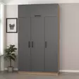 Tyylikäs ja Kestävä Vaatekaappi - Anthracite Dore, 100% Melamiinipinnoitettu, 135x235x52 cm, Useita Hyllyjä - Vaatekaapit - 8683742559450 - 4