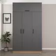 Tyylikäs ja Kestävä Vaatekaappi - Anthracite Dore, 100% Melamiinipinnoitettu, 135x235x52 cm, Useita Hyllyjä - Vaatekaapit - 8683742559450 - 3