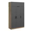 Tyylikäs ja Kestävä Vaatekaappi - Anthracite Dore, 100% Melamiinipinnoitettu, 135x235x52 cm, Useita Hyllyjä - Vaatekaapit - 8683742559450 - 1