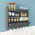 Tyylikäs ja Toimiva Keittiöhylly Anthrasiitti - 100% Melamiinipinnoitettu Lastulevy, 85x15x65 cm, Useita Hyllyjä - Keittiöhyllyt - 8683342216050 - 2