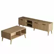 Tyylikäs Olohuoneen Kalustesetti - Tammi - TV-taso 180x53x35 cm, Lipasto 180x35 cm, 2-Tasoinen Sohvapöytä 90x54x41,6 cm - Huonekalut - 8683742470830 - 1
