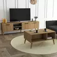 Tyylikäs Olohuoneen Kalustesetti - Tammi - TV-taso 180x53x35 cm, Lipasto 180x35 cm, 2-Tasoinen Sohvapöytä 90x54x41,6 cm - Huonekalut - 8683742470830 - 4