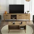 Tyylikäs Olohuoneen Kalustesetti - Tammi - TV-taso 180x53x35 cm, Lipasto 180x35 cm, 2-Tasoinen Sohvapöytä 90x54x41,6 cm - Huonekalut - 8683742470830 - 3