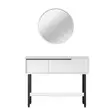 Valkoinen 100 cm Leveä Sideboard Peilillä - 100% Melamiinipinnoitettu, Metallijalat, 18 mm Paksuus, 76 cm Korkeus - Huonekalut - 8684282369530 - 5