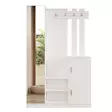Valkoinen Hall Stand - 100% Melamiinipinnoitettu Lastulevy, 18mm Paksuus, 113,6cm Leveys, 180cm Korkeus, 35cm Syvyys - Eteiskaapit - 8683742125860 - 6
