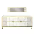Valkoinen Konsoli 100% Melamiinipinnoitettu Lastulevy 18 mm Metallijalat Peili 120x29,5 cm Konsoli 180x72x46 cm - Lipastot ja senkit - 8682870664760 - 1