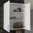 Valkoinen Kylpyhuonekaappi 70x90x34,5 cm - 100% Melamiinipinnoitettu Lastulevy, Useita Hyllyjä, Seinään Kiinnitettävä - Kylpyhuonekalusteet - 8681181613740 - 3
