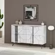 Valkoinen Moderni Konsoli - 100% Melamiinipinnoitettu Lastulevy, 123x62,4x35 cm, Pehmeästi Sulkeutuvat Saranat, 60 kg - Lipastot ja senkit - 8683342851350 - 3