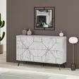 Valkoinen Moderni Konsoli - 100% Melamiinipinnoitettu Lastulevy, 123x62,4x35 cm, Pehmeästi Sulkeutuvat Saranat, 60 kg - Lipastot ja senkit - 8683342851350 - 2