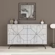 Valkoinen Moderni Konsoli - 100% Melamiinipinnoitettu Lastulevy, 123x62,4x35 cm, Pehmeästi Sulkeutuvat Saranat, 60 kg - Lipastot ja senkit - 8683342851350 - 4